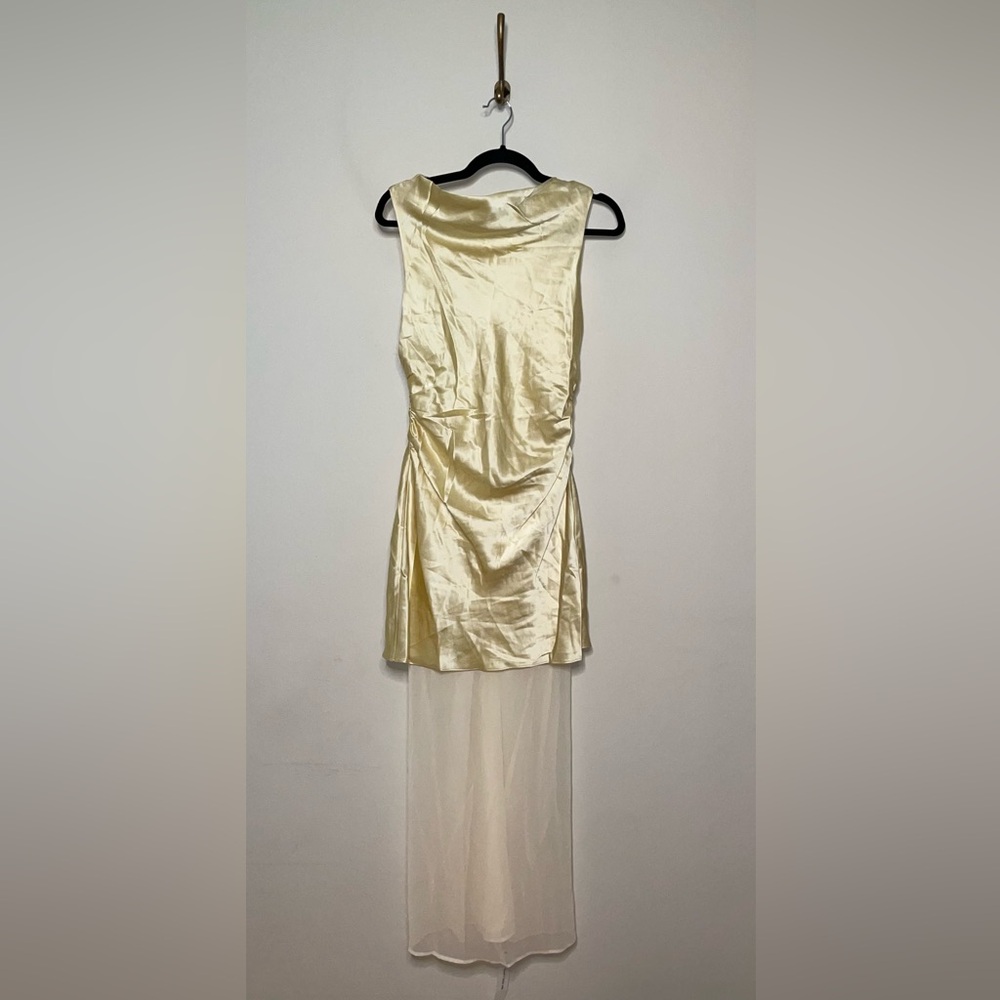 Reformation Logan Silk Dress in Blonde - Picture 9 of 14